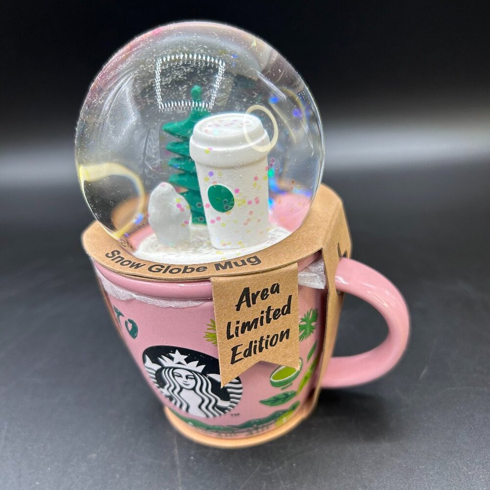Starbucks Kyoto Japan Snow Globe Mug 89mL Pink Area Limited Edition New - Picture 2 of 10